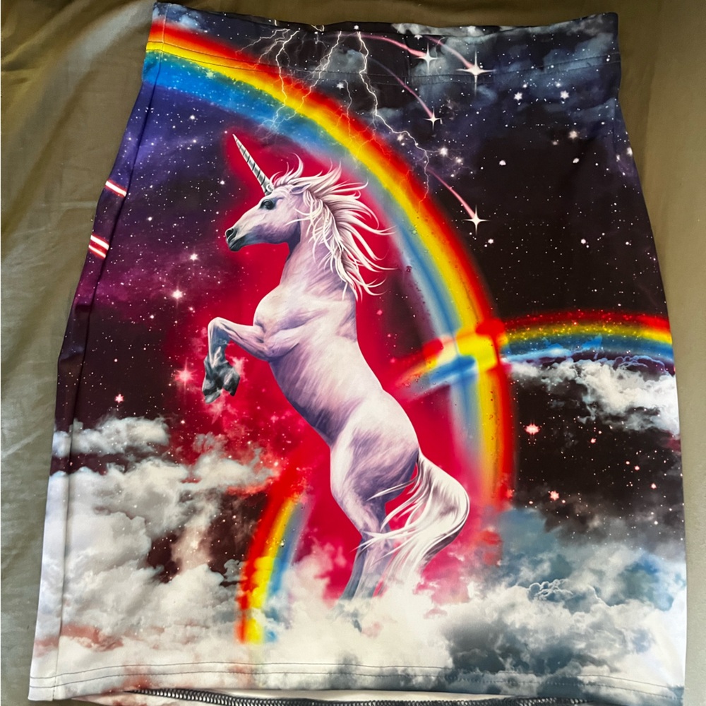 Blackmilk Hell Yeah Mini Skirt Medium M Unicorn TRex